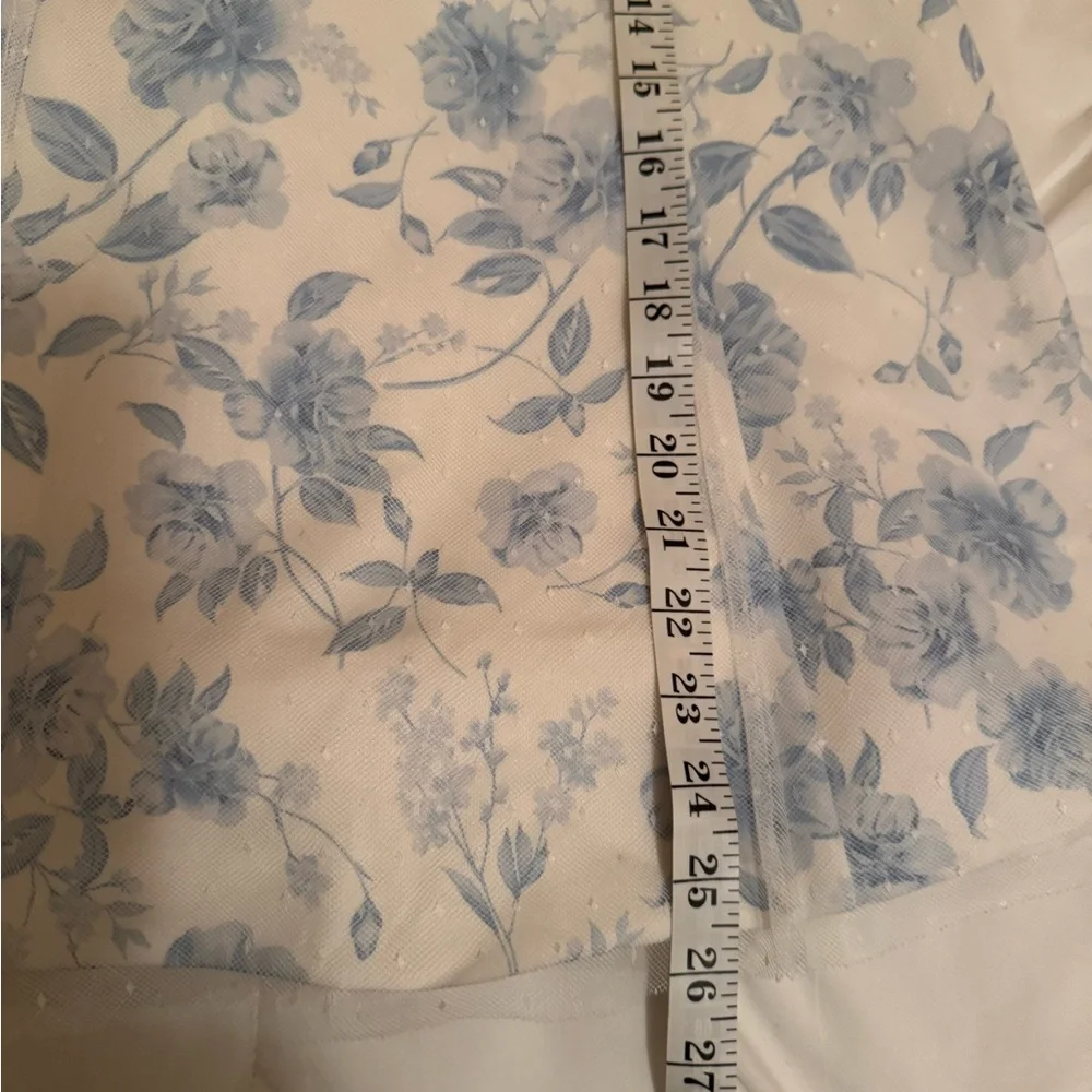 NWOT GB Girls Tulle White And Blue Floral Dress Size Small
